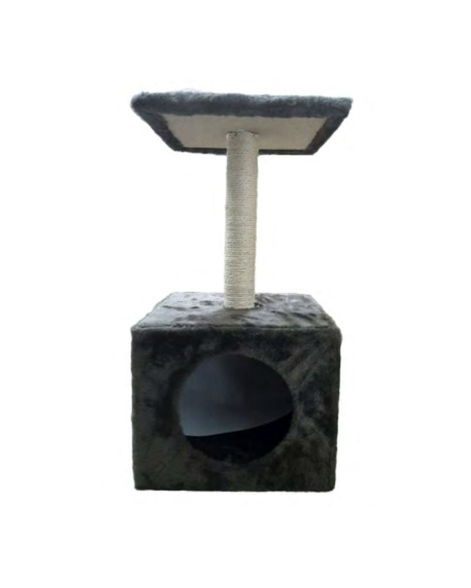 فيلن قو خداشة للقطط مع بيت وقاعدة, لون بني