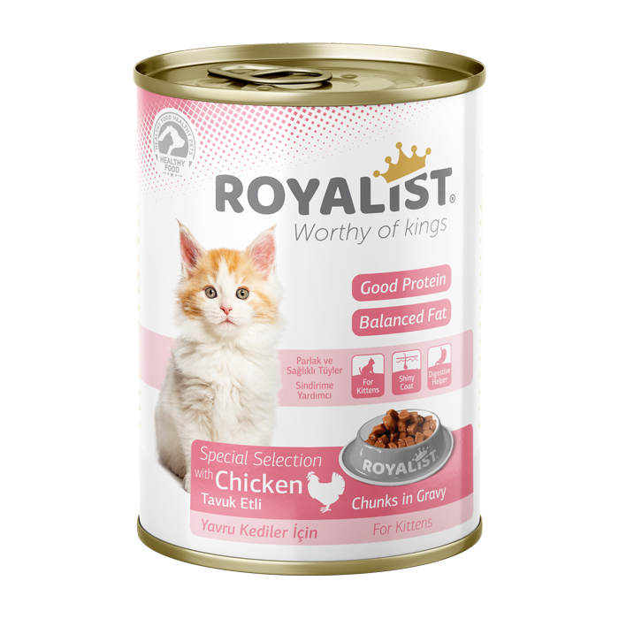 روياليست طعام رطب بشرائح الدجاج في المرق للقطط الص...