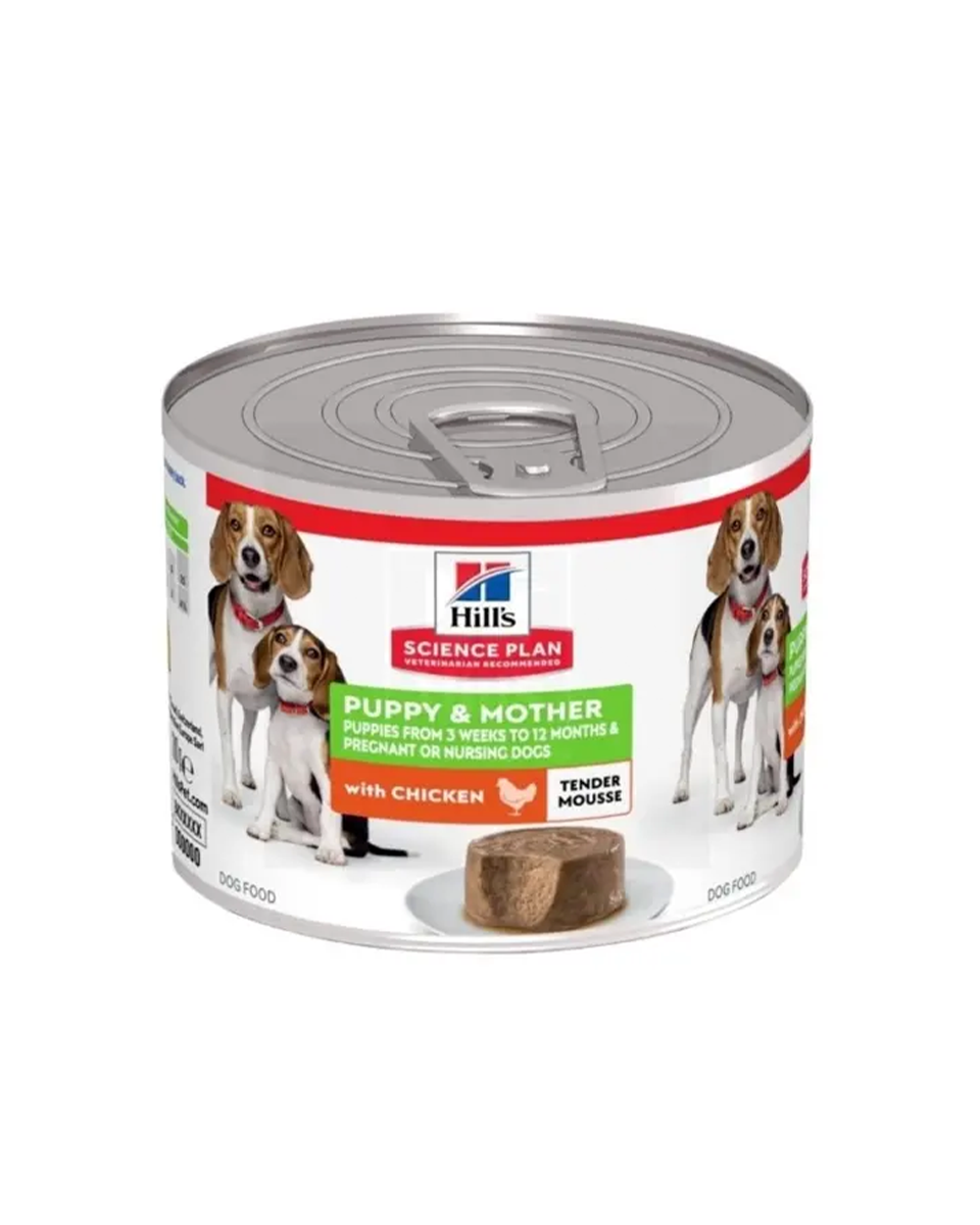 هيلز طعام رطب بالدجاج و الديك الرومى للكلاب للأم و الجراء من عمر 3 أسابيع إلى 12 شهرًا- 200 جرام