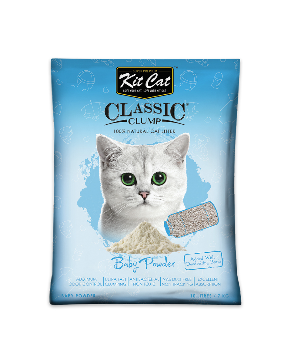 كيت كات رمل للقطط عالي التكتل, بيبي باودر, 10 لتر