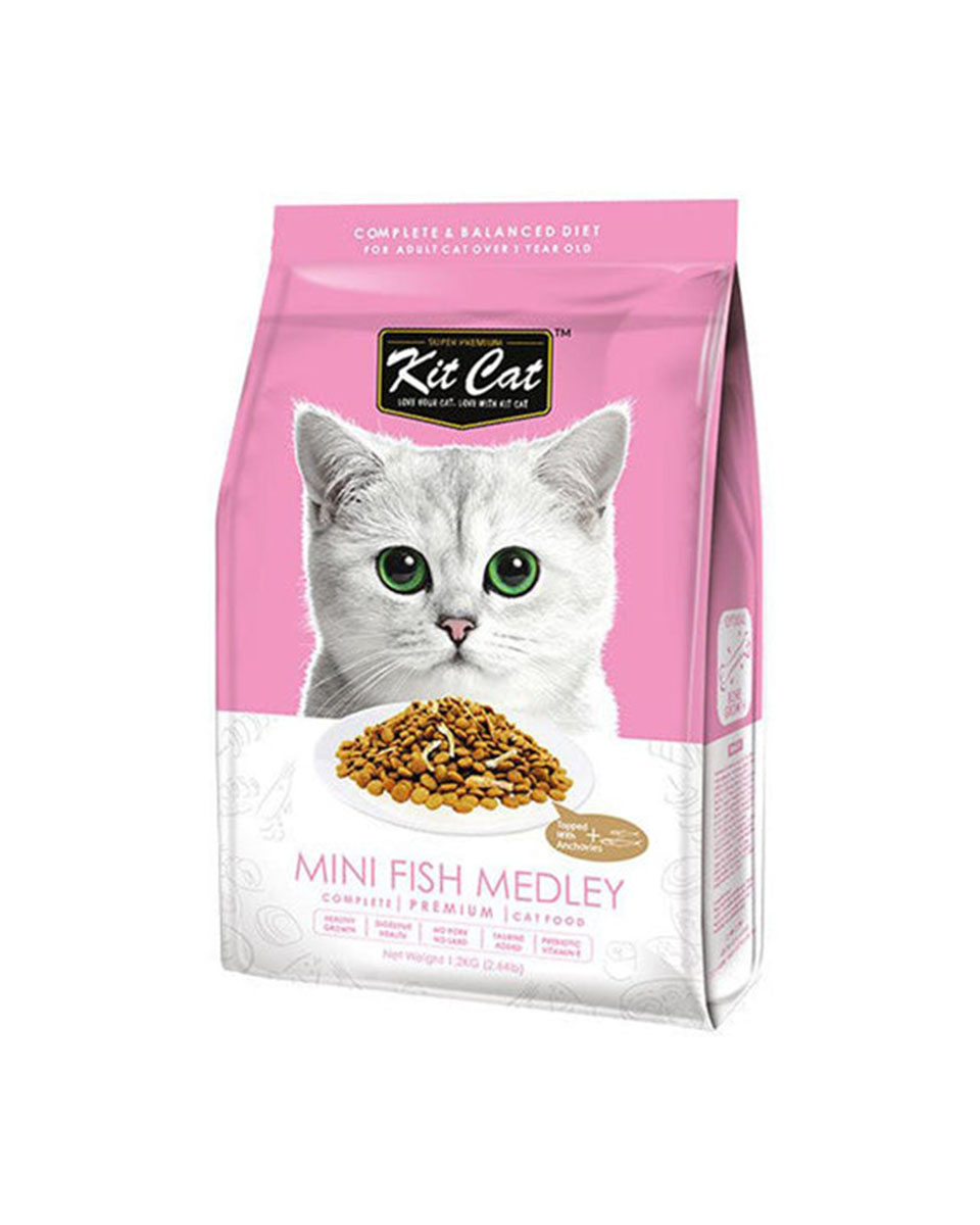 كيت كات طعام جاف للقطط مزيج السمك الصغير ( لنموالعظام )1.20كغ