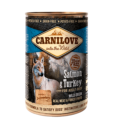 كارنيلوف طعام رطب بالسلمون و الديك الرومي للكلاب البالغة- 6 حبات* 400 جرام