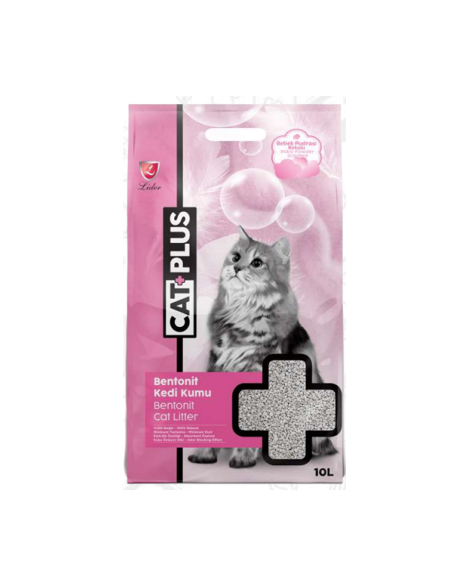 كات بلس رمل للقطط مع بودرة اطفال 10 لتر