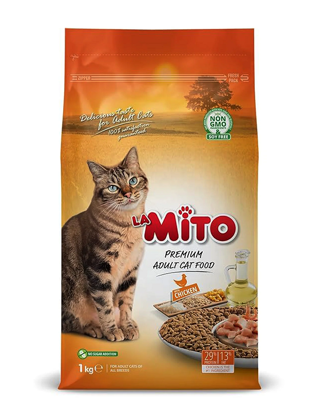 لاميتو بريميام طعام جاف بالدجاج للقطط البالغة- 1 كجم