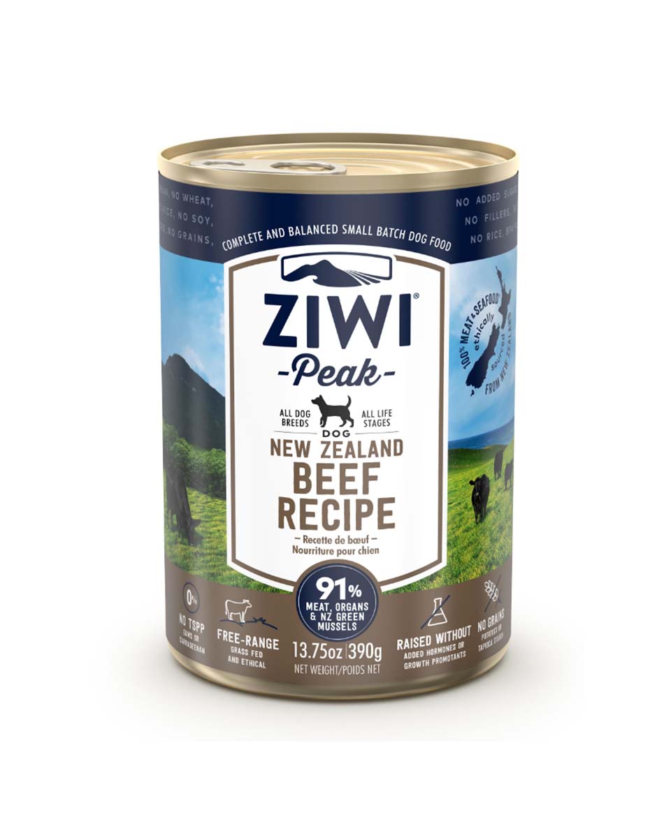 زيوي طعام رطب باللحم البقري للكلاب من جميع الأعمار - 390 جرام