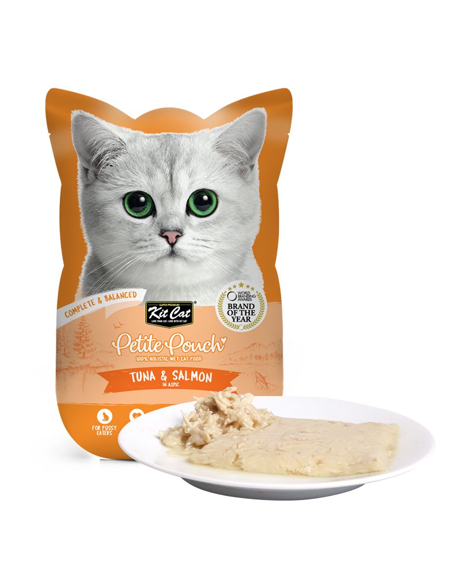 كيت كات اكل رطب متكامل ومتوازن بالتونة والسالمون في الجيلي 70 جرام